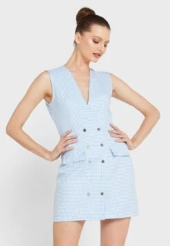 V-Neck Button Detail Dress