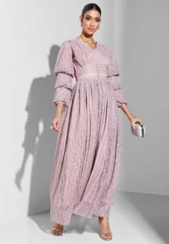 V-Neck Pleat Detail Dress