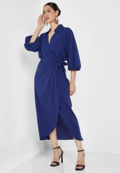 Tie Detail Balloon Sleeve Dress