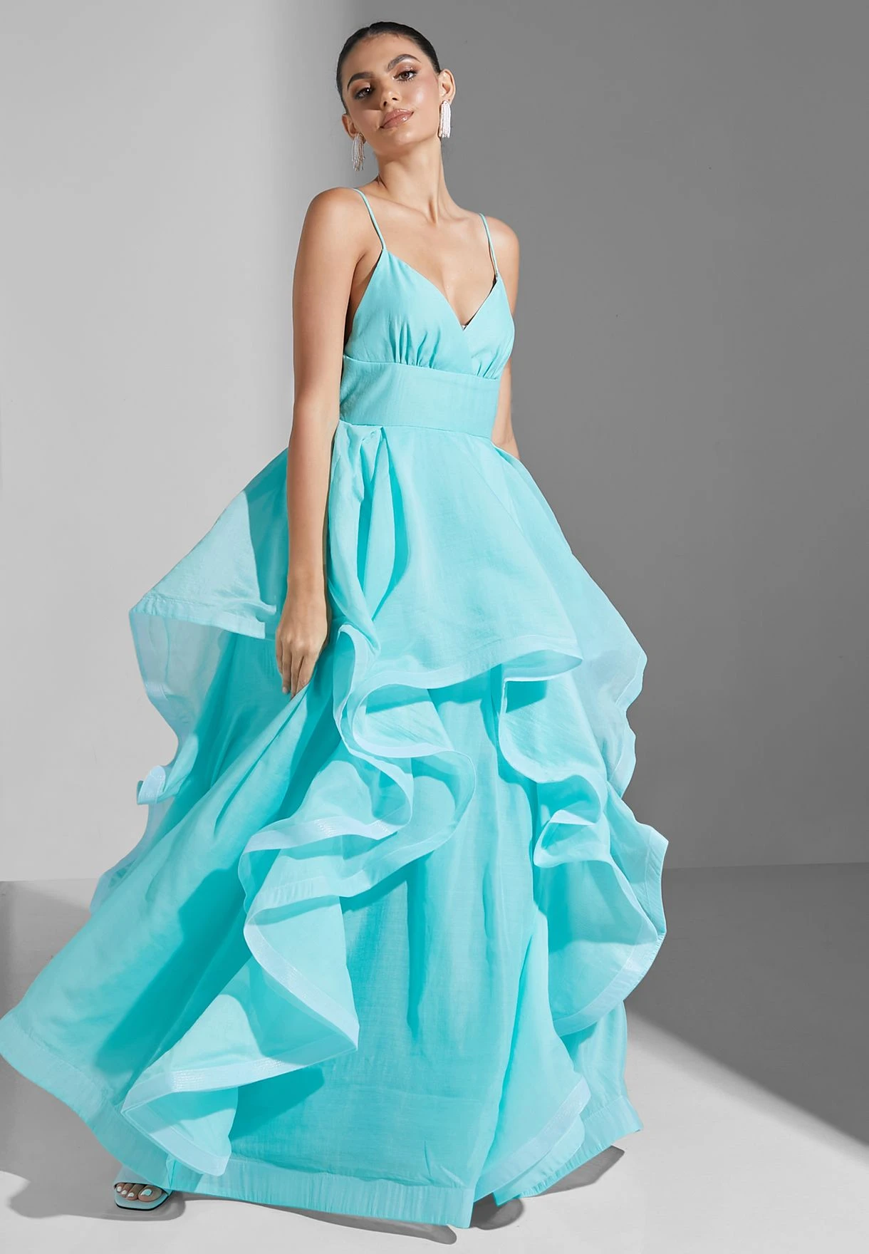 Strappy Waterfall Trim Dress 1 Strappy Waterfall Trim Dress