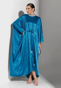 Pintucks Detail Belted Kaftan