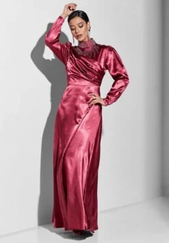 Pleated Neck Detail Dress