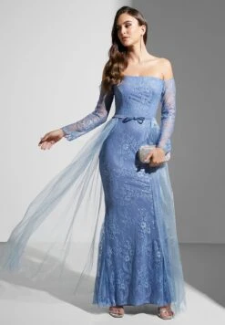 Off-Shoulder Cinched Waist Gown