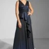 Layered Waist Plunge Gown