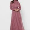 Bishop Sleeve Tule Dress