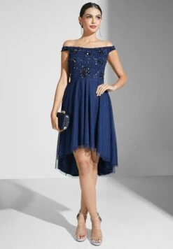 Embellished Fit And Flare Dress