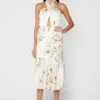 Halter Neck Floral Print Dress