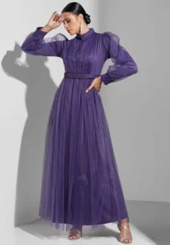 Gathered Detail Tulle Dress