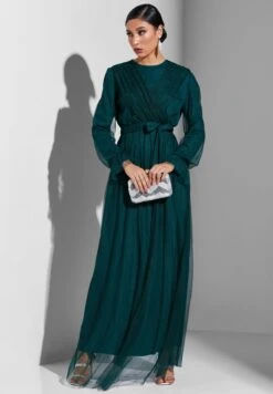 Embellished Gathered Dress