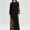 EMBROIDERED VISCONE DRESS