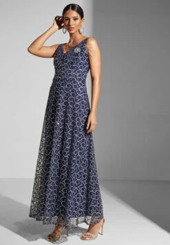 Embellisehd Plunge Neck Gown