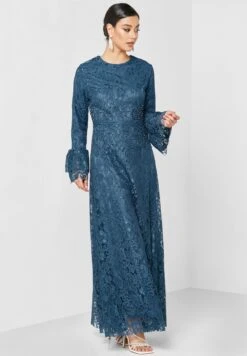 Shimmer Waist & Sleeve Dress