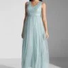 V-Neck Flared Gown