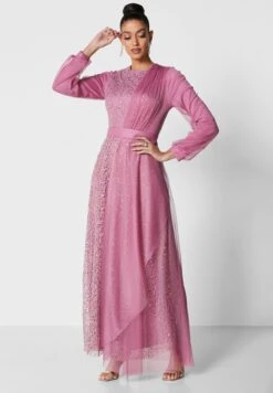 Shimmer Drape Detail Dress