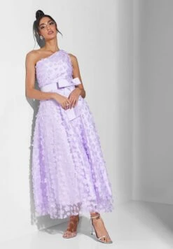 One Shoulder 3D Mesh Detail Dress