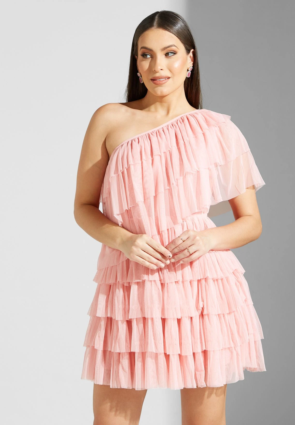 Layered One-Shoulder Dress 1 Layered One-Shoulder Dress