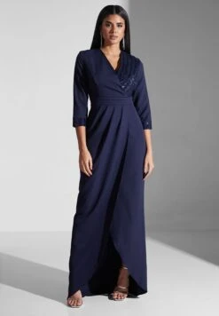 Embellished Detail Wrap Dress