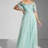 Off-Shoulder Flared Gown