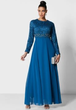 Embroidered Belt Flare Dress