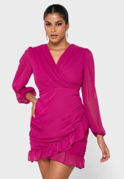 Frill Hem Ruched Dress