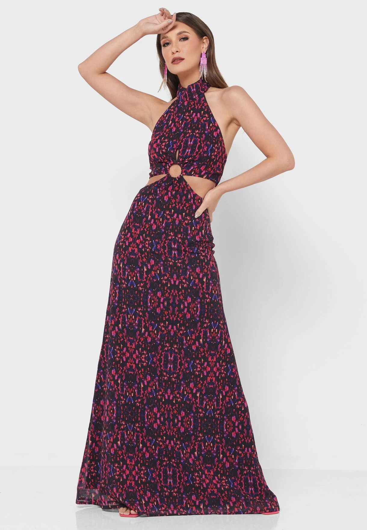 Printed Midaxi Cut Out Dress 1 Printed Midaxi Cut Out Dress