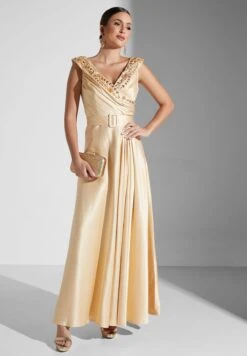 Belted Shimmer Dress