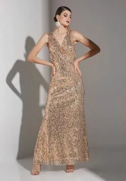 Embellished V Neck Dress