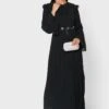 Wide Sleeves Front Tie Dress