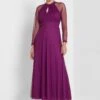 Keyhole Neck Flared Dress
