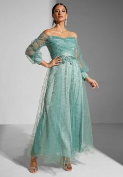 Off-Shoulder Cross-Over Gown