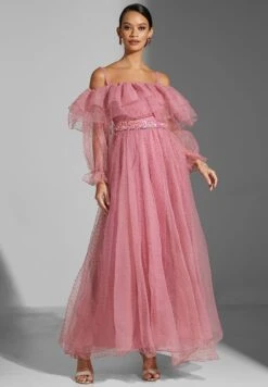 Off Shoulder Gown With Ruffles