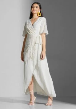 Ruffle Hem Wrap Dress