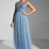 Stringed Shoulder Net Gown