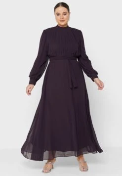 Pleated Belted Dress