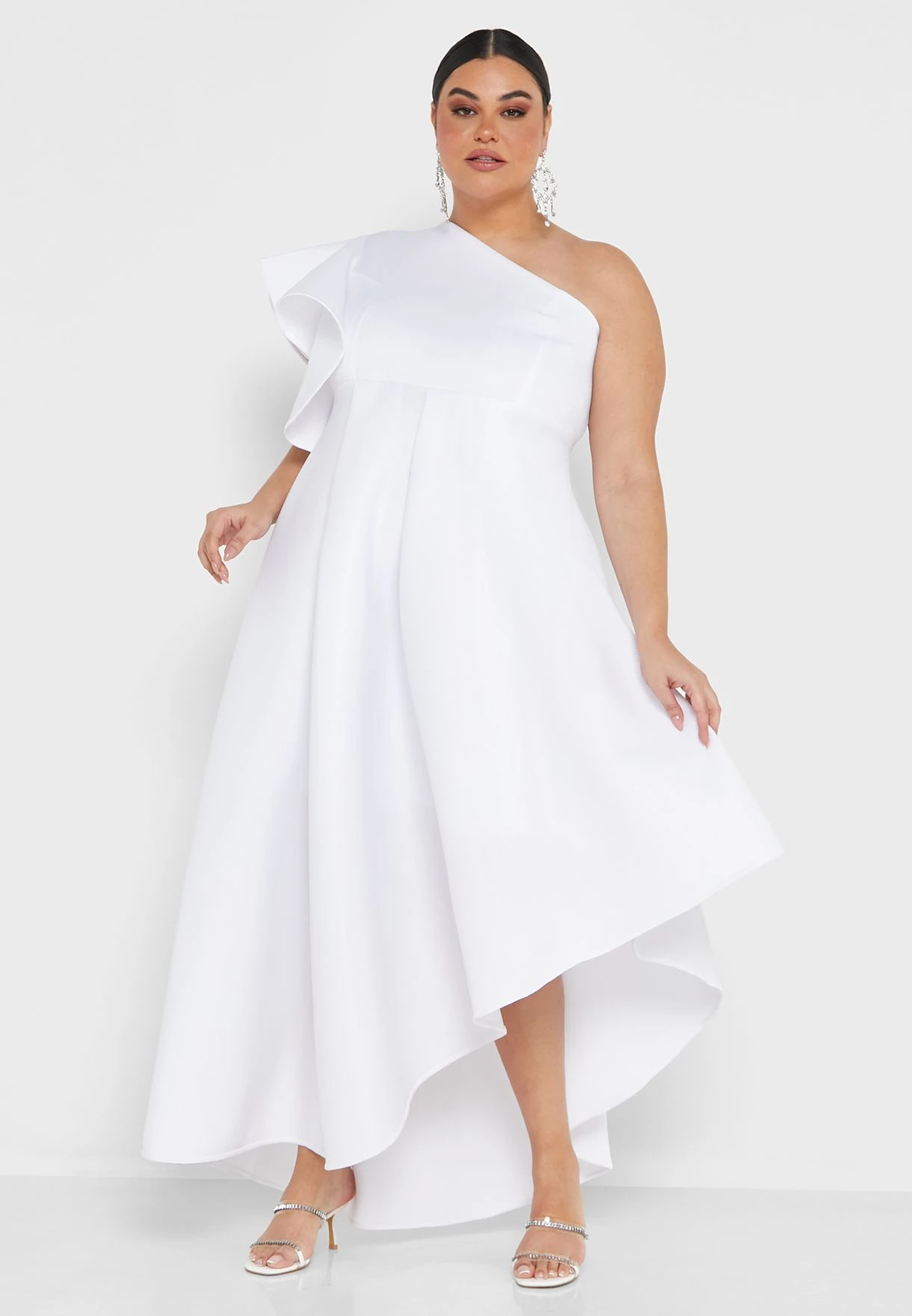 Frilled Detail One Shoulder Dress 1 Frilled Detail One Shoulder Dress