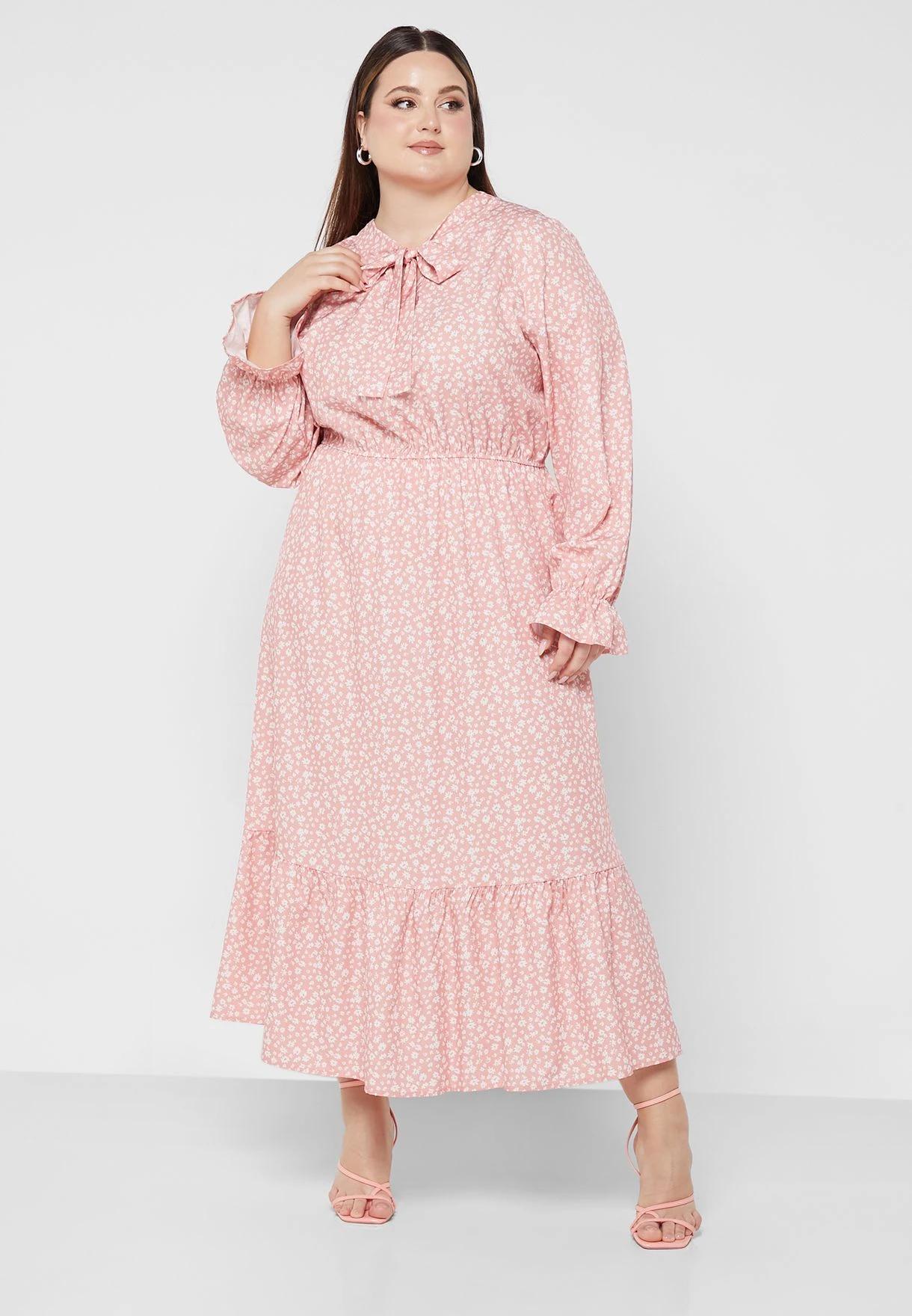 Neck Tie Detail Printed Dress 1 Neck Tie Detail Printed Dress