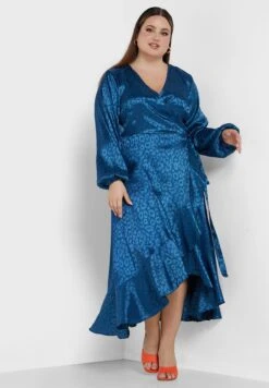 Self Print Wrap Dress