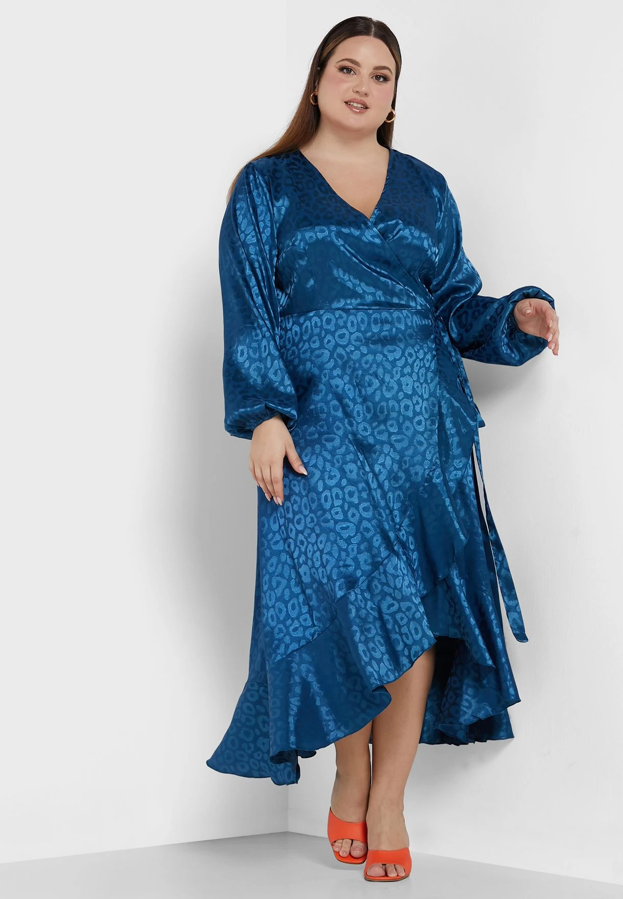 Self Print Wrap Dress 1 Self Print Wrap Dress