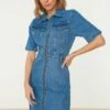 Trendyol Zipped Pocket Detail Denim Dress