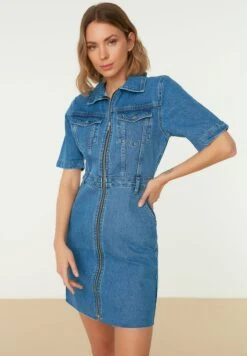 Trendyol Zipped Pocket Detail Denim Dress