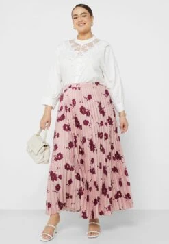 Floral Detail Pleated Skirt