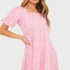 In The Style Floral Tiered Mini Dress