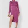 ELLA Shoulder Detail Slit Dress