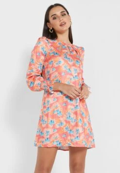 Little Mistress Puff Sleeve Floral Printed Dress