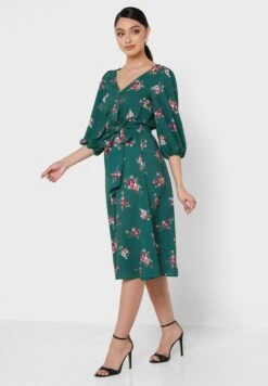 Tie Detail Floral Print Dress