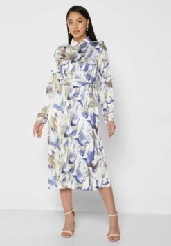 Belt Detail Printed Dress