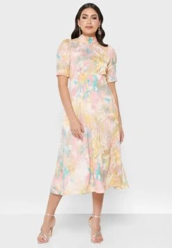 Tie Back Printed Dress