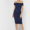 Little Mistress Bardot Ruched Bodycon Dress