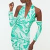 Trendyol Halter Neck Printed Bodycon Dress