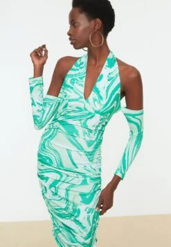Trendyol Halter Neck Printed Bodycon Dress
